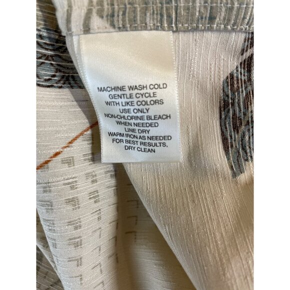 St. John's Bay Mens Size XL Washable Silk Tan Green Tropical Short Sleeve Shirt - Picture 8 of 8